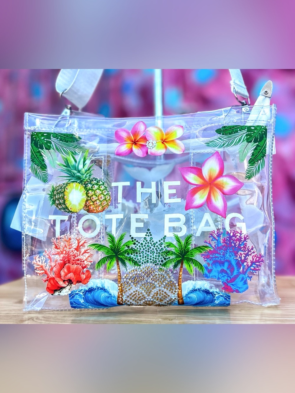 ‘PINEAPPLE EXPRESS’ Clear Medium Tote Bag 10”